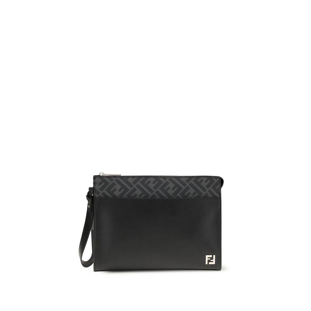 Fendi Leder FF Canvas Beutel