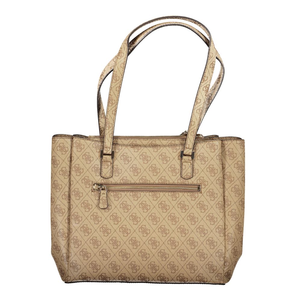 Guess Jeans Beige Polyethylen Damen Handtasche