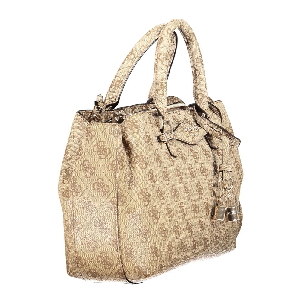 Guess Jeans Beige Polyethylen Damen Handtasche