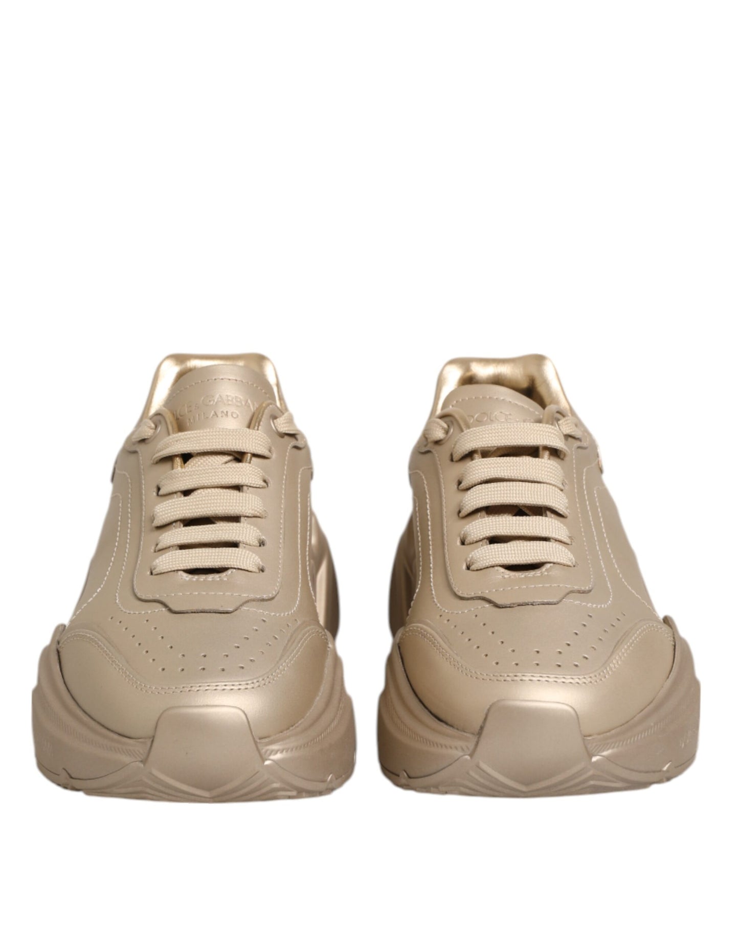 Dolce & Gabbana Daymaster Damen Sneaker aus goldenem Leder