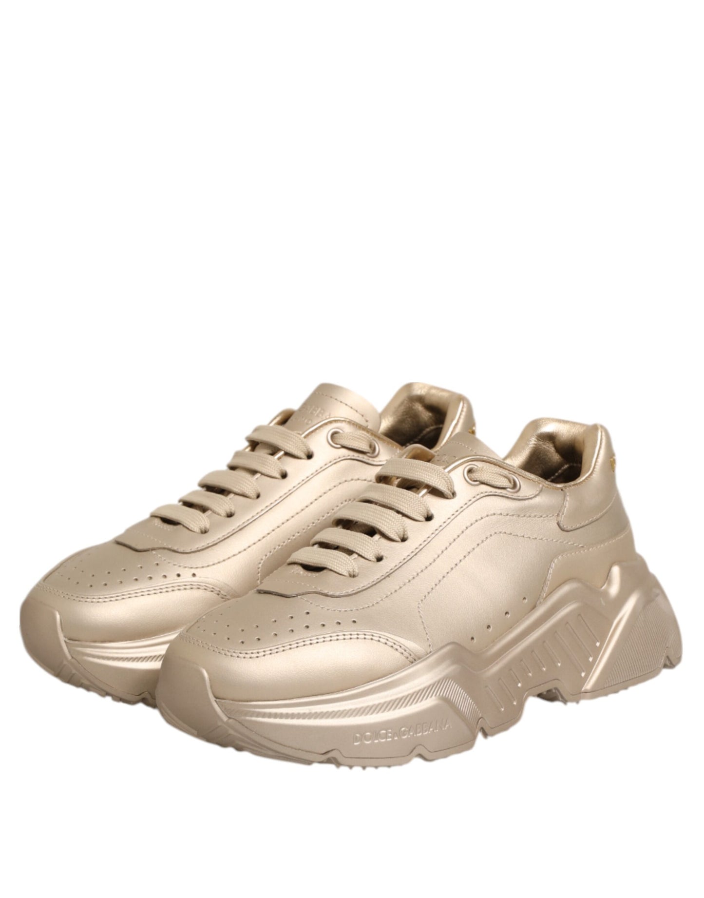 Dolce & Gabbana Daymaster Damen Sneaker aus goldenem Leder