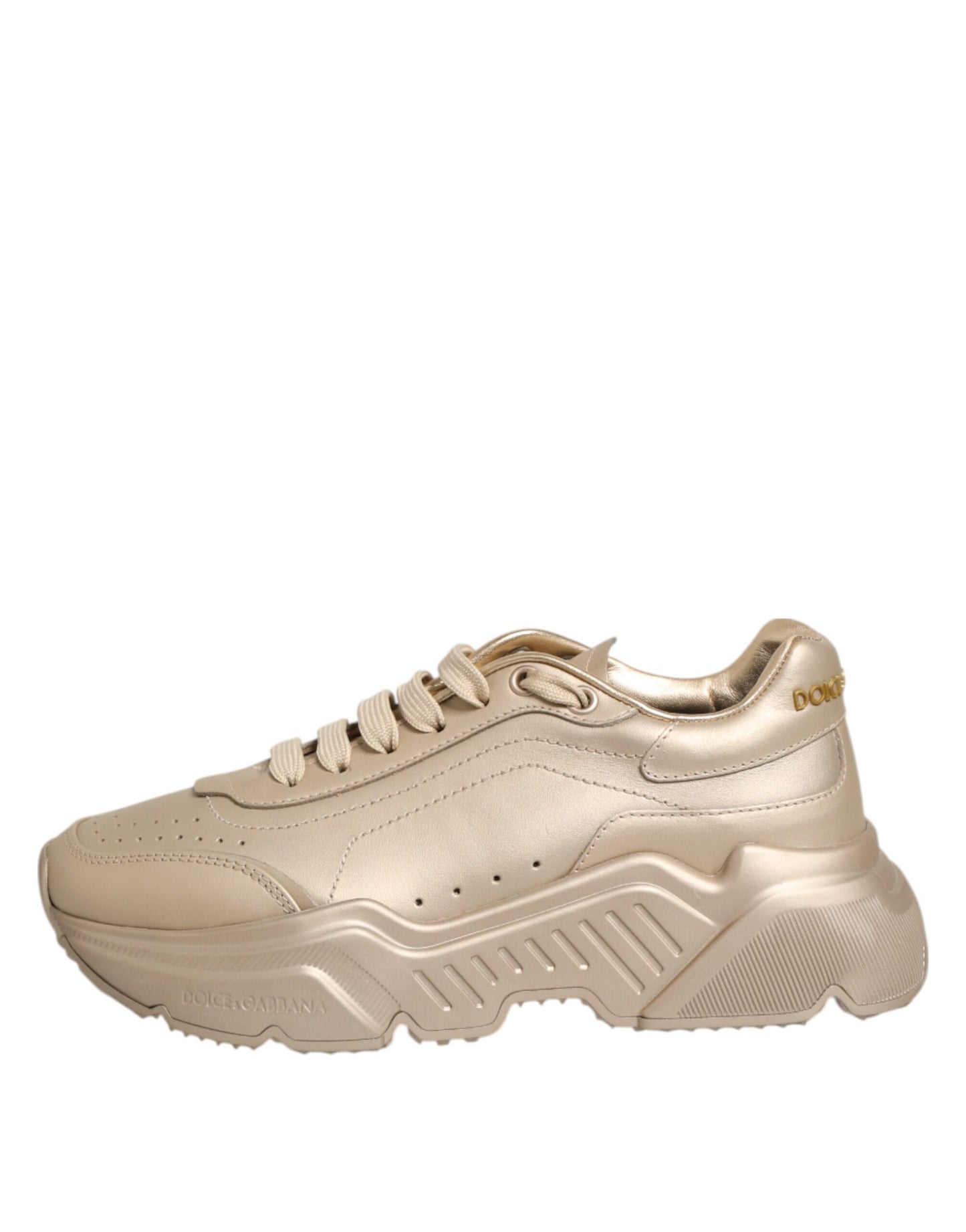 Dolce & Gabbana Daymaster Damen Sneaker aus goldenem Leder