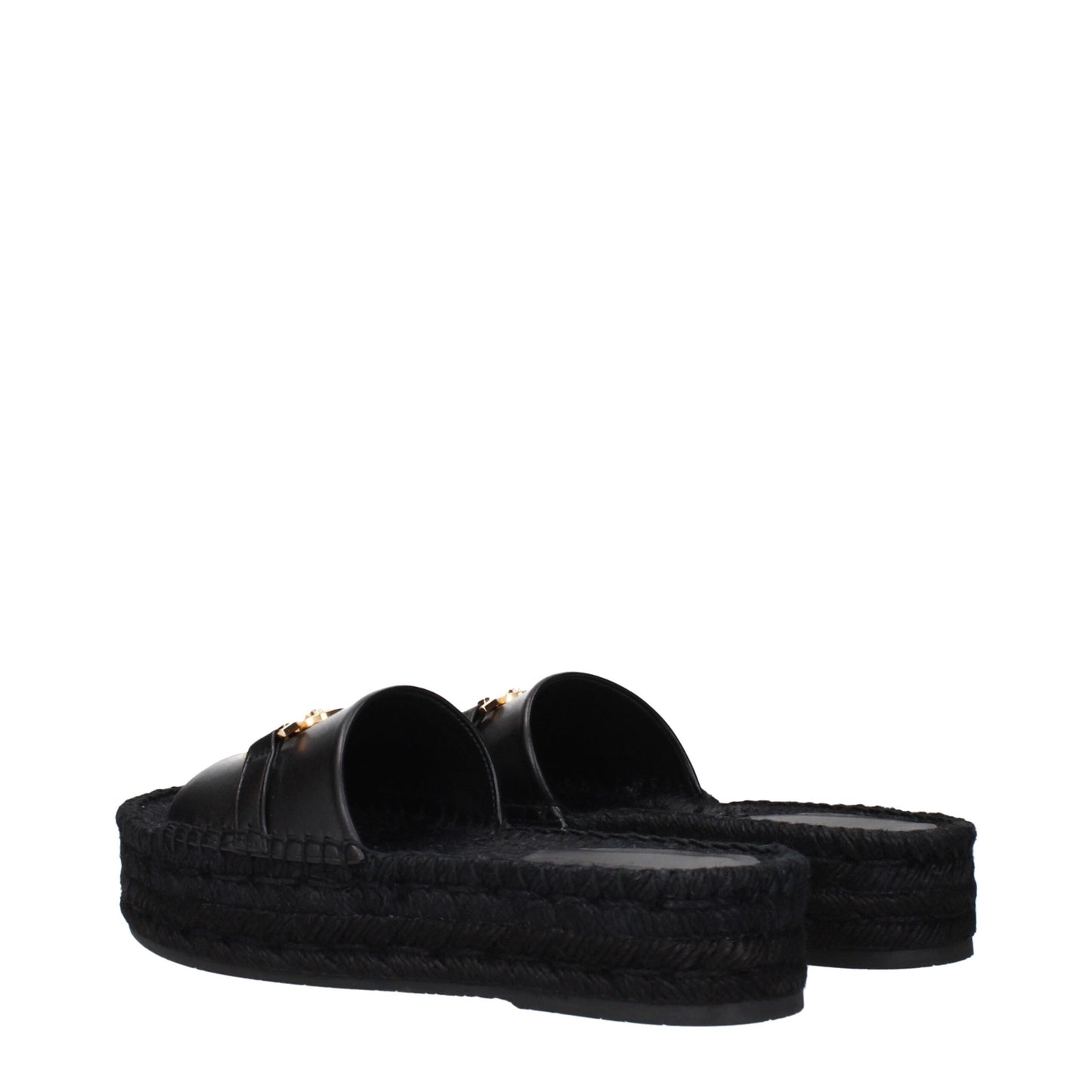 Versace – Schwarze Leder-Slipper-Sandalen