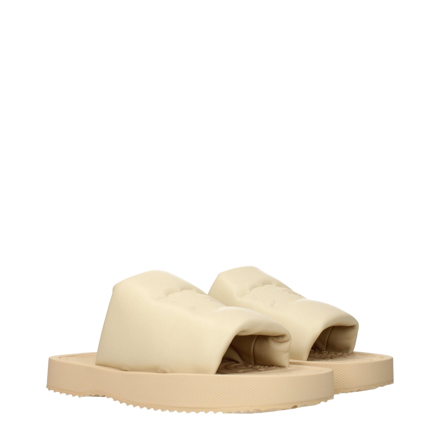 Burberry Beige Leder-Slipper-Sandalen