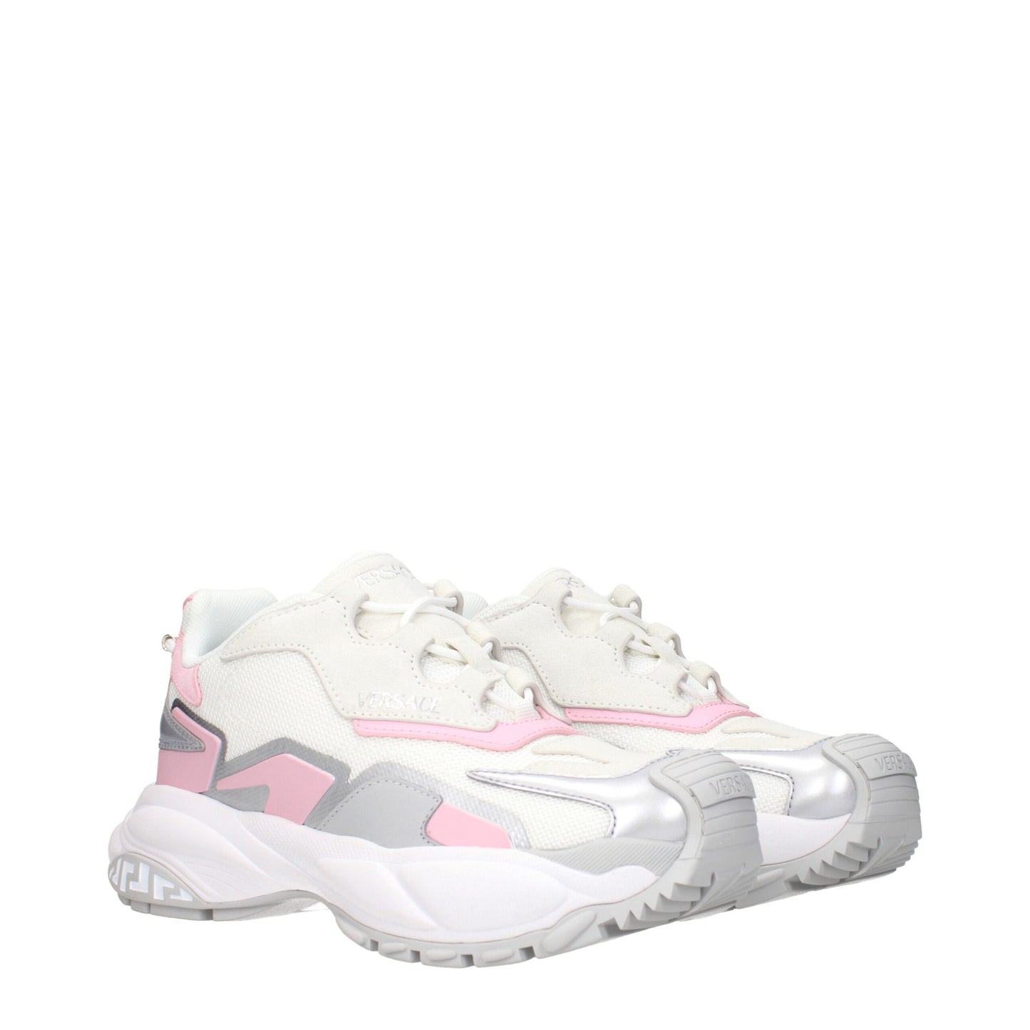 Versace – Weiße, klobige Stoff-Sneaker
