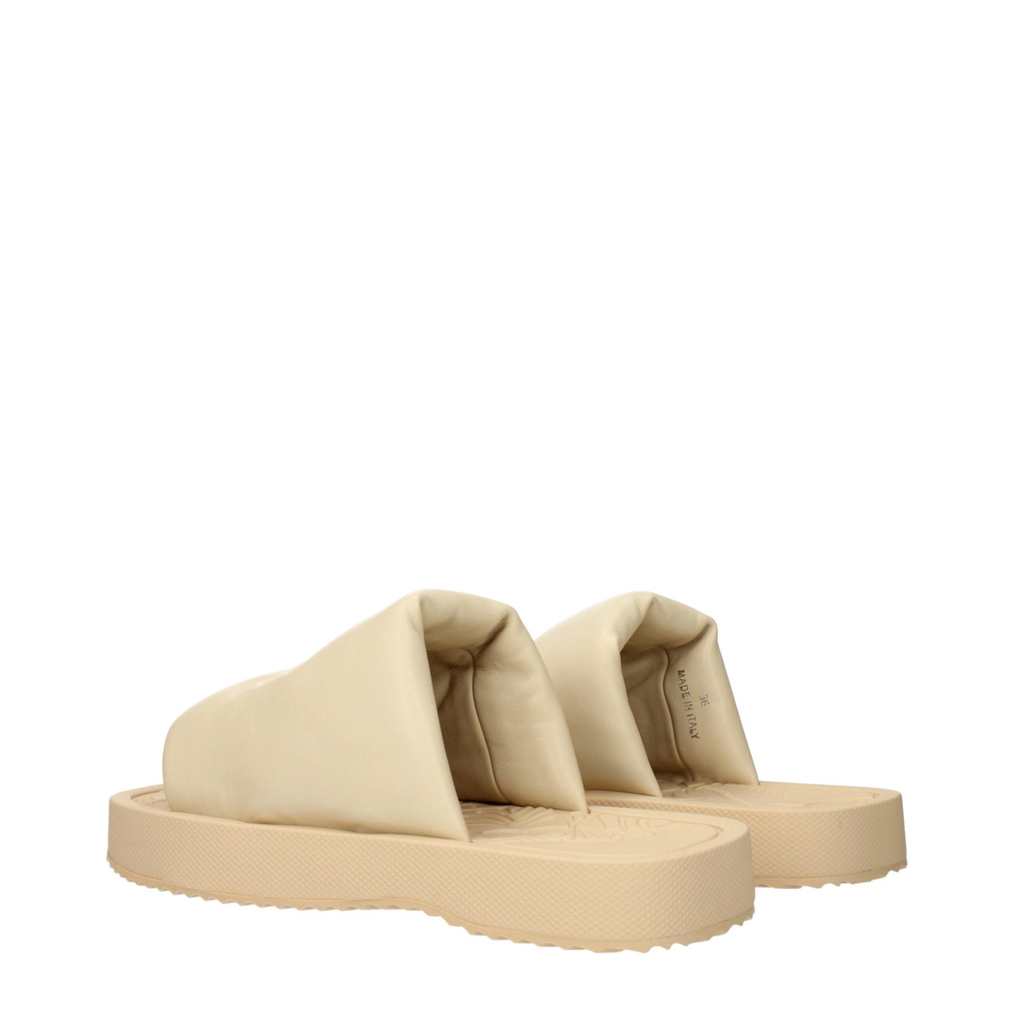 Burberry Beige Leder-Slipper-Sandalen