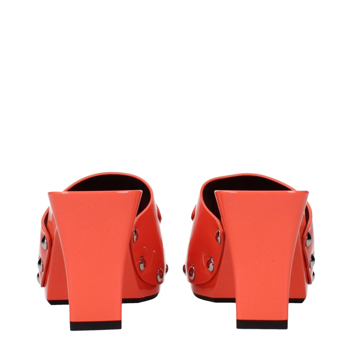 Versace – Orangefarbene Plateauschuhe aus Leder