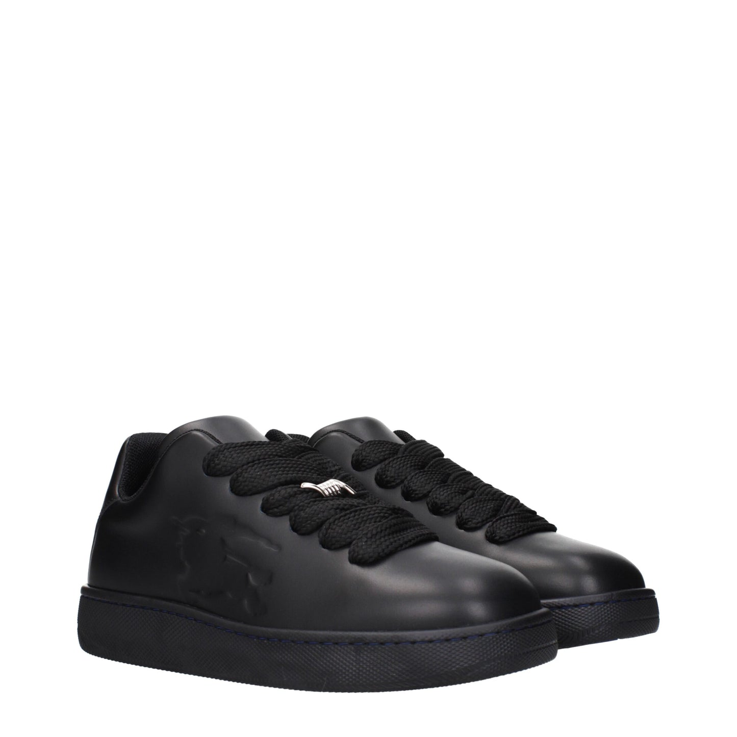 Burberry – Niedrige Sneakers aus schwarzem Leder