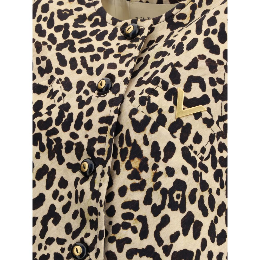 Valentino – Lange Weste mit Leopardenmuster