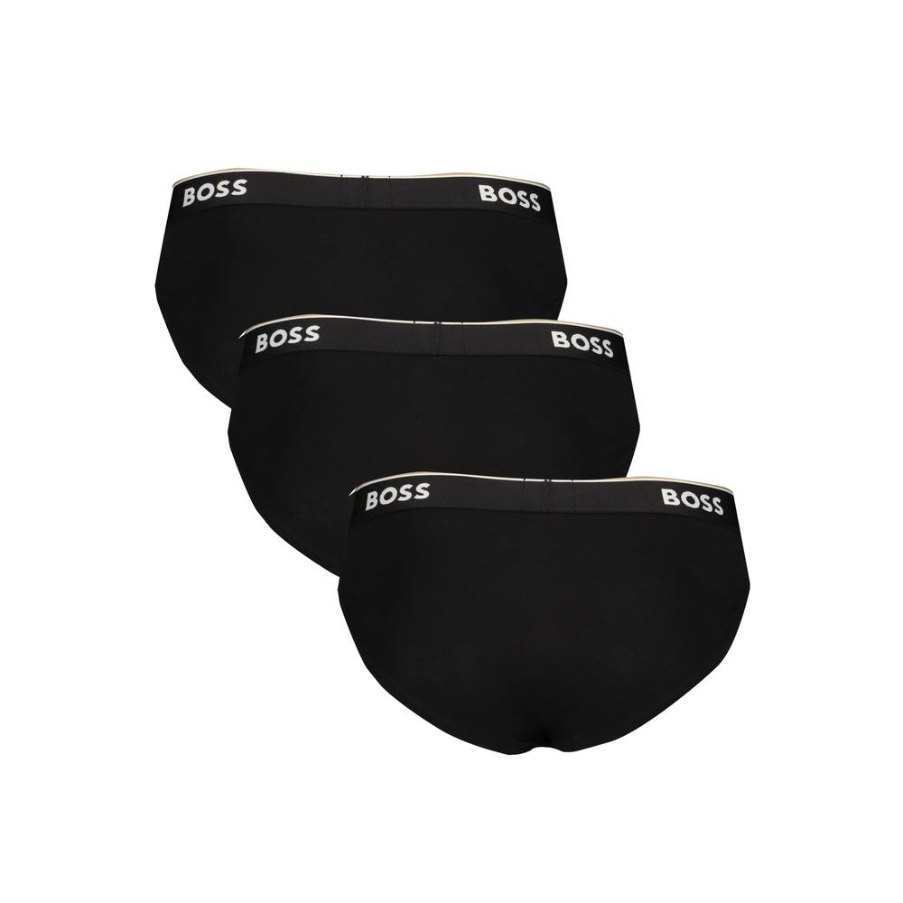 Hugo Boss Herren Slip aus schwarzer Baumwolle