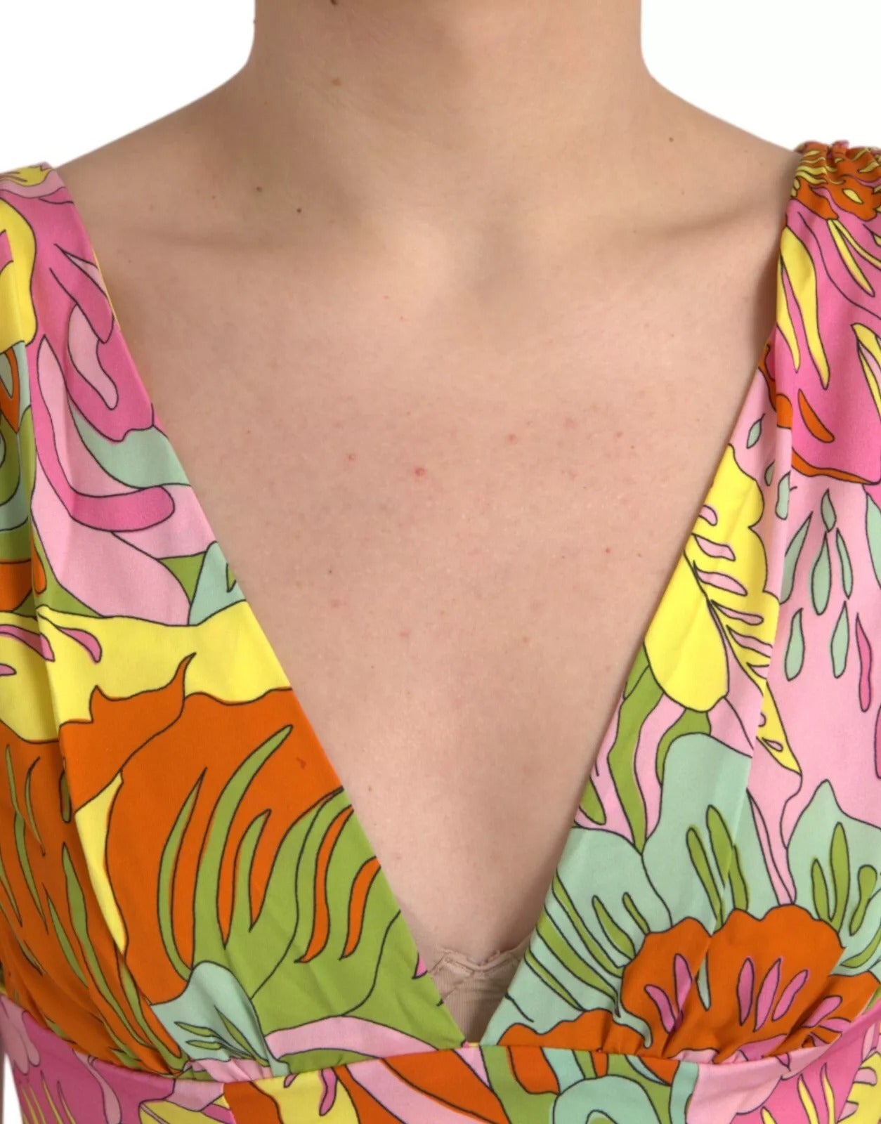 Dolce & Gabbana – Ausgestelltes Minikleid aus Seide mit mehrfarbigem Blumenmuster