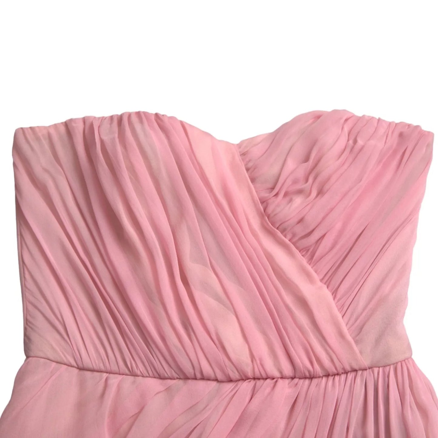 Dolce & Gabbana – Trägerloses Maxikleid aus Seide in A-Linie in Rosa
