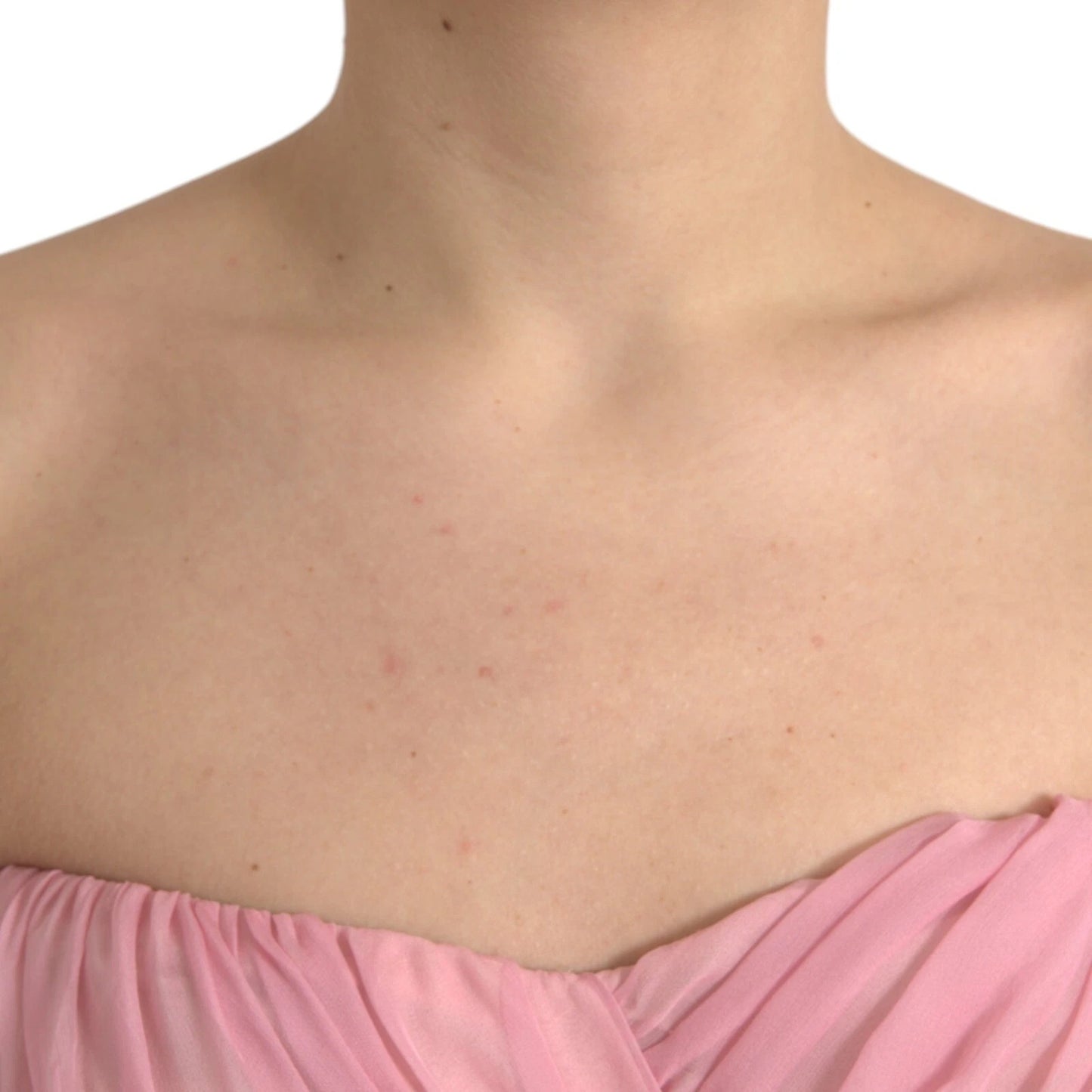 Dolce & Gabbana – Trägerloses Maxikleid aus Seide in A-Linie in Rosa