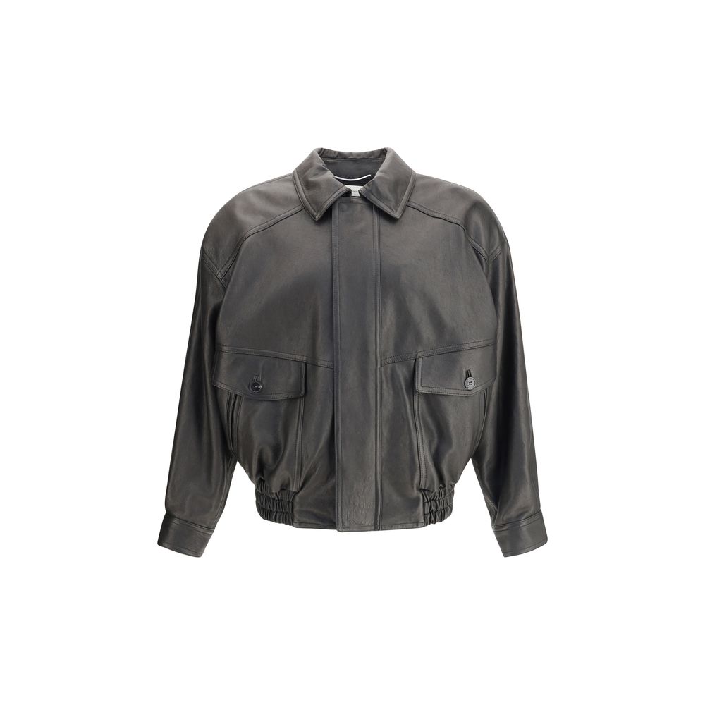 Saint Laurent Ballon-Lederjacke