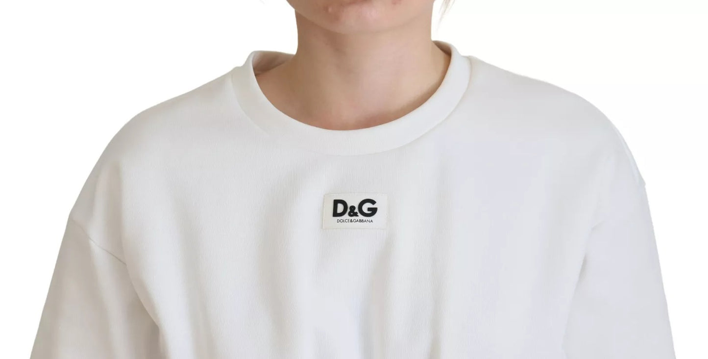 Dolce & Gabbana White Cotton Corset Stretch Top T-shirt