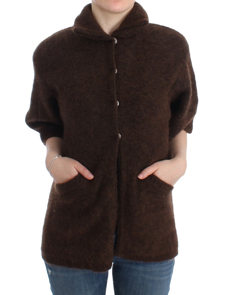 Cavalli Braune Strickjacke aus Mohair