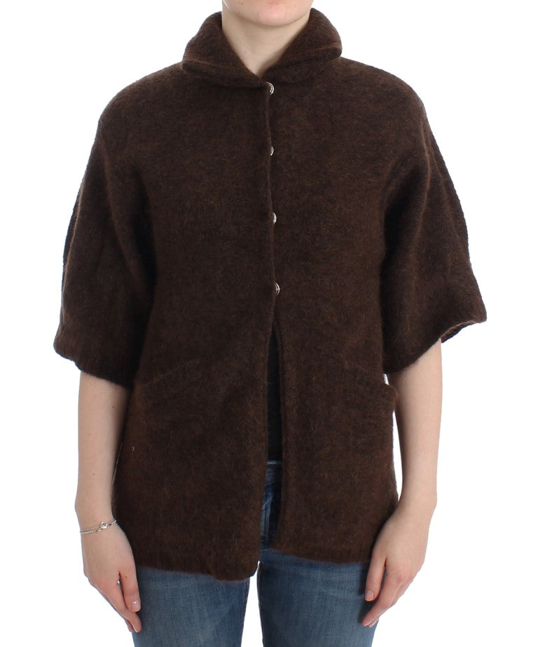Cavalli Braune Strickjacke aus Mohair
