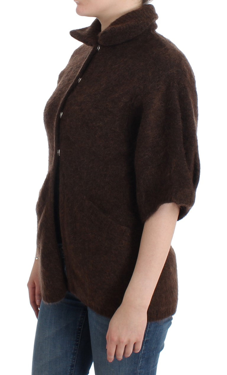 Cavalli Braune Strickjacke aus Mohair