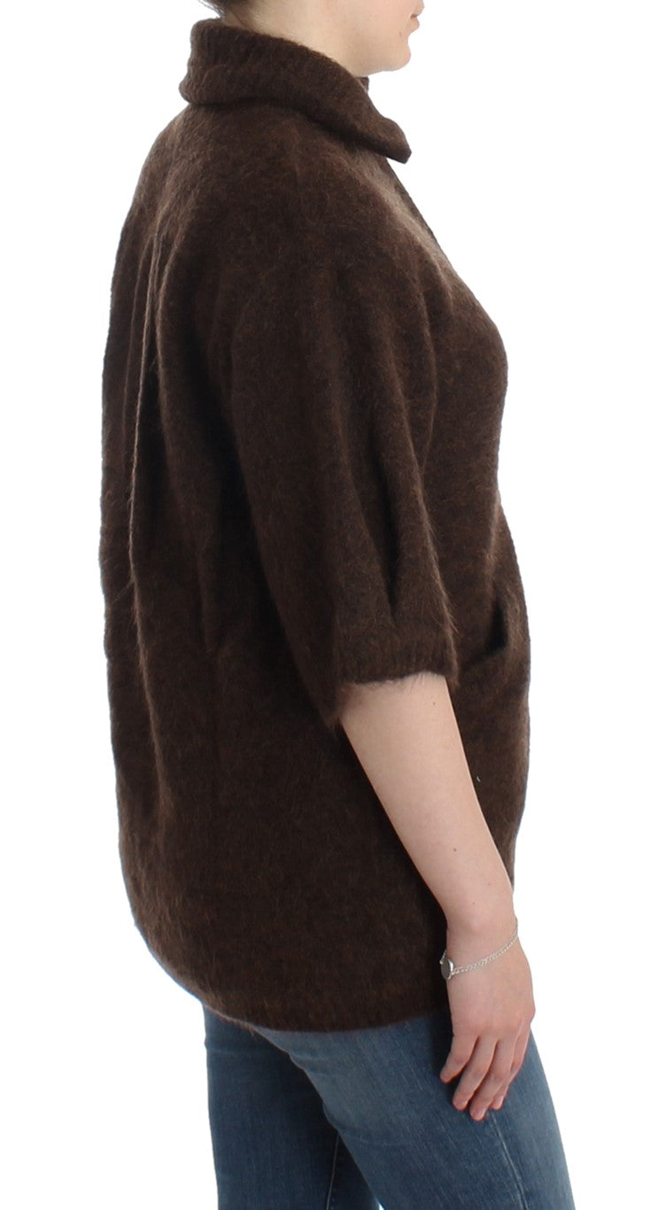 Cavalli Braune Strickjacke aus Mohair