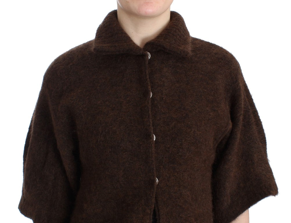 Cavalli Braune Strickjacke aus Mohair
