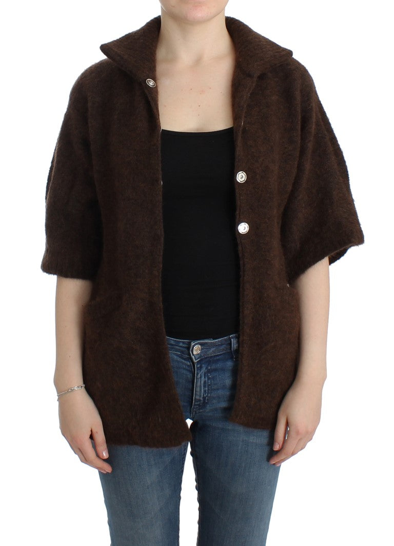 Cavalli Braune Strickjacke aus Mohair