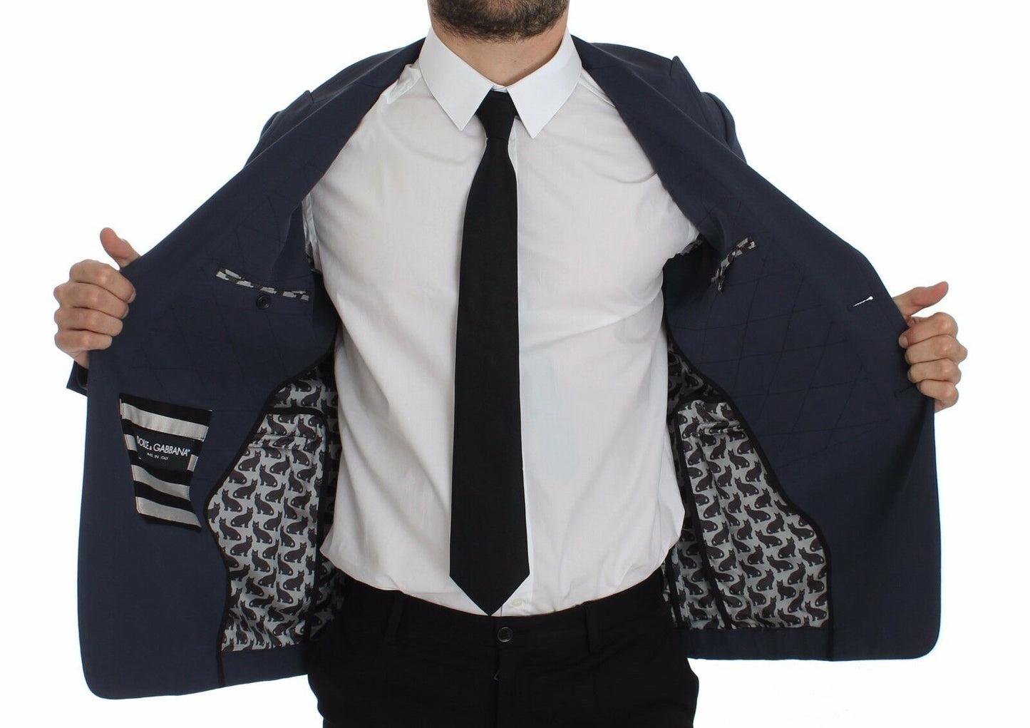Dolce & Gabbana Blauer Freizeitblazer aus Baumwollstretch