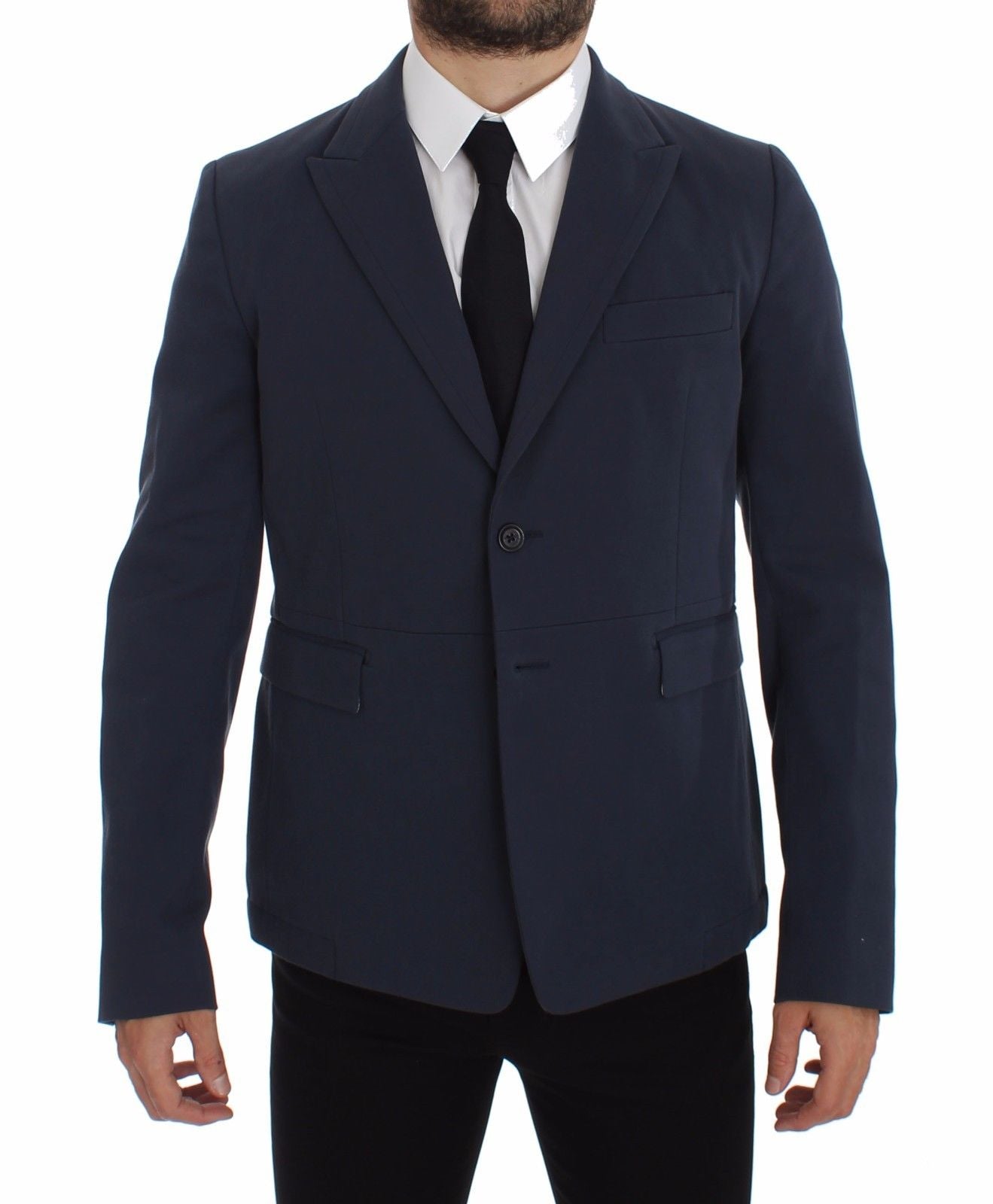 Dolce & Gabbana Blauer Freizeitblazer aus Baumwollstretch