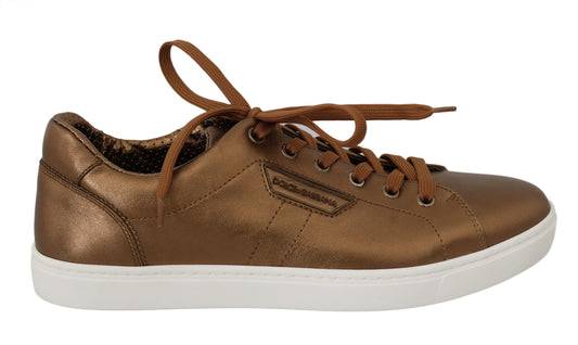 Dolce &amp; Gabbana Goldene Leder-Freizeitschuhe für Herren