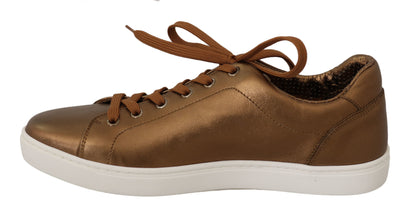 Dolce &amp; Gabbana Goldene Leder-Freizeitschuhe für Herren