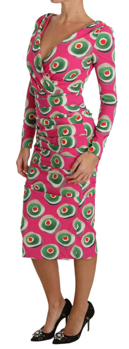 Dolce &amp; Gabbana – Rosafarbenes Cup-Cake-Etuikleid aus Stretch-Seide
