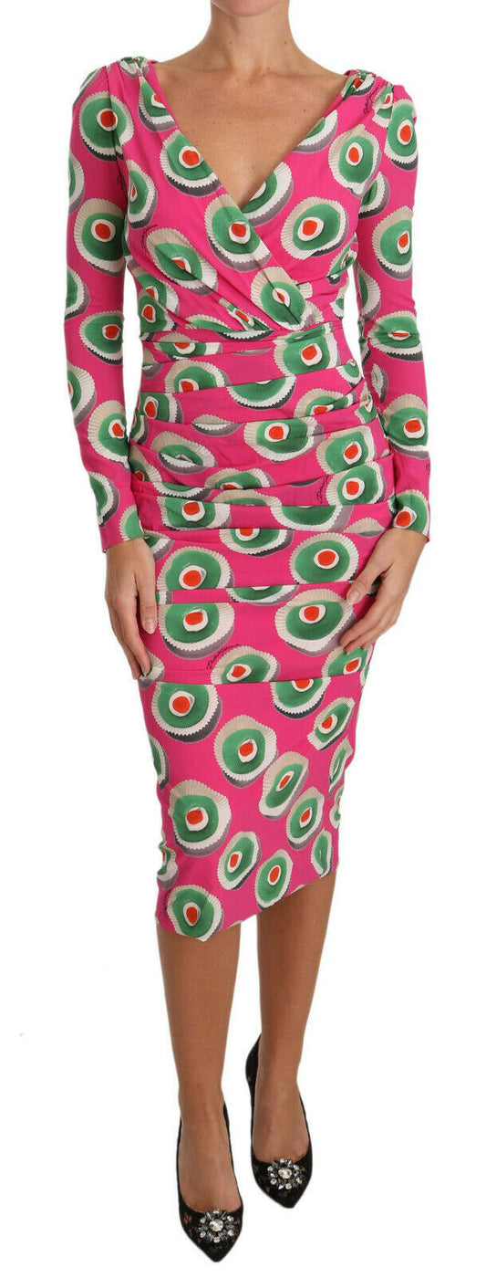Dolce &amp; Gabbana – Rosafarbenes Cup-Cake-Etuikleid aus Stretch-Seide