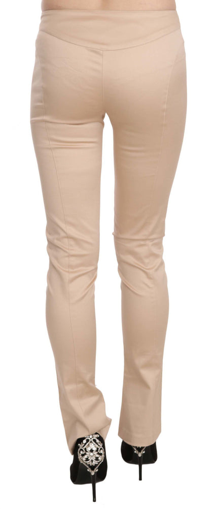 Just Cavalli – Enge, formelle Hose mit niedriger Taille in Creme