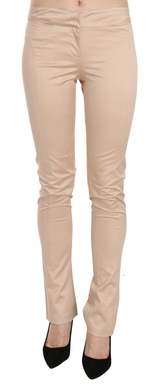 Just Cavalli – Enge, formelle Hose mit niedriger Taille in Creme
