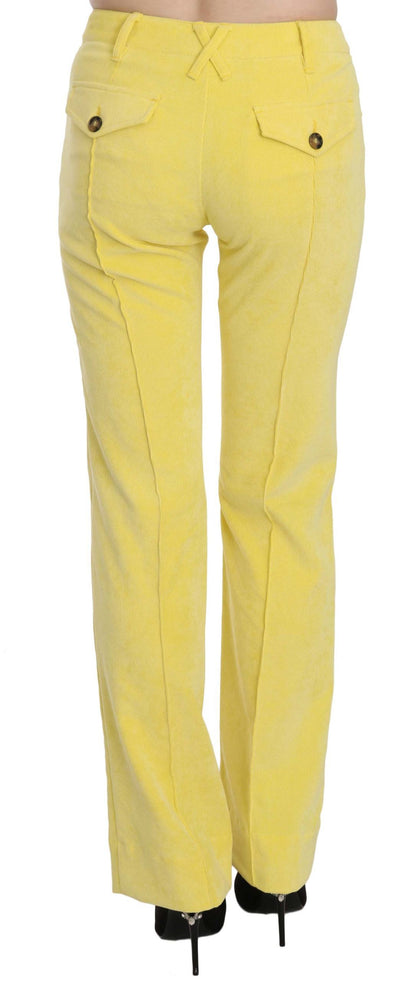 Just Cavalli Gelbe Cordhose mit mittlerer Taille und geradem Bein