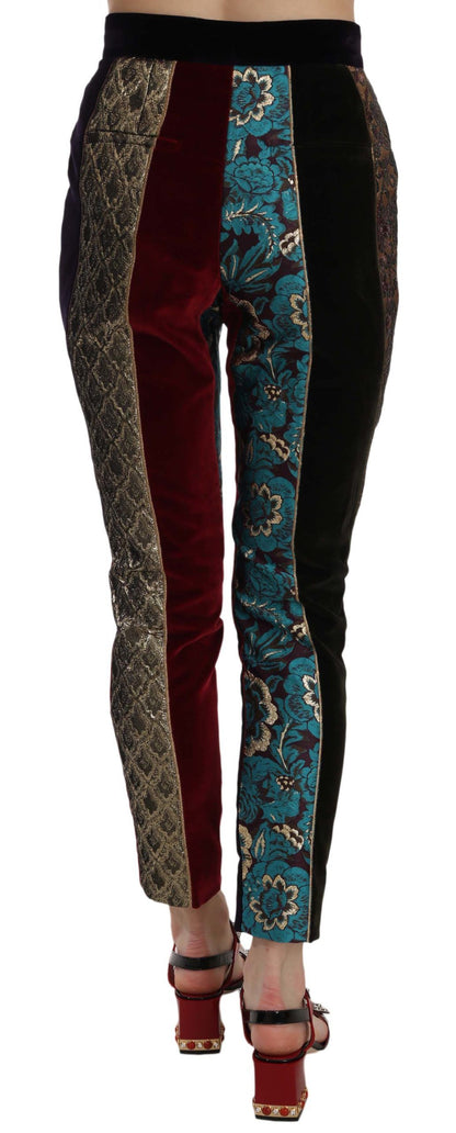 Dolce &amp; Gabbana – Mehrfarbige, verkürzte, schmal zulaufende Jacquard-Hose