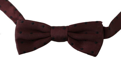 Dolce &amp; Gabbana Purple Dotted Silk Adjustable Neck Papillon Bow Tie