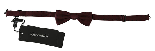 Dolce &amp; Gabbana Purple Dotted Silk Adjustable Neck Papillon Bow Tie