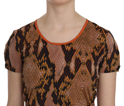 Just Cavalli – T-Shirt mit Schlangenhaut-Print und kurzen Ärmeln
