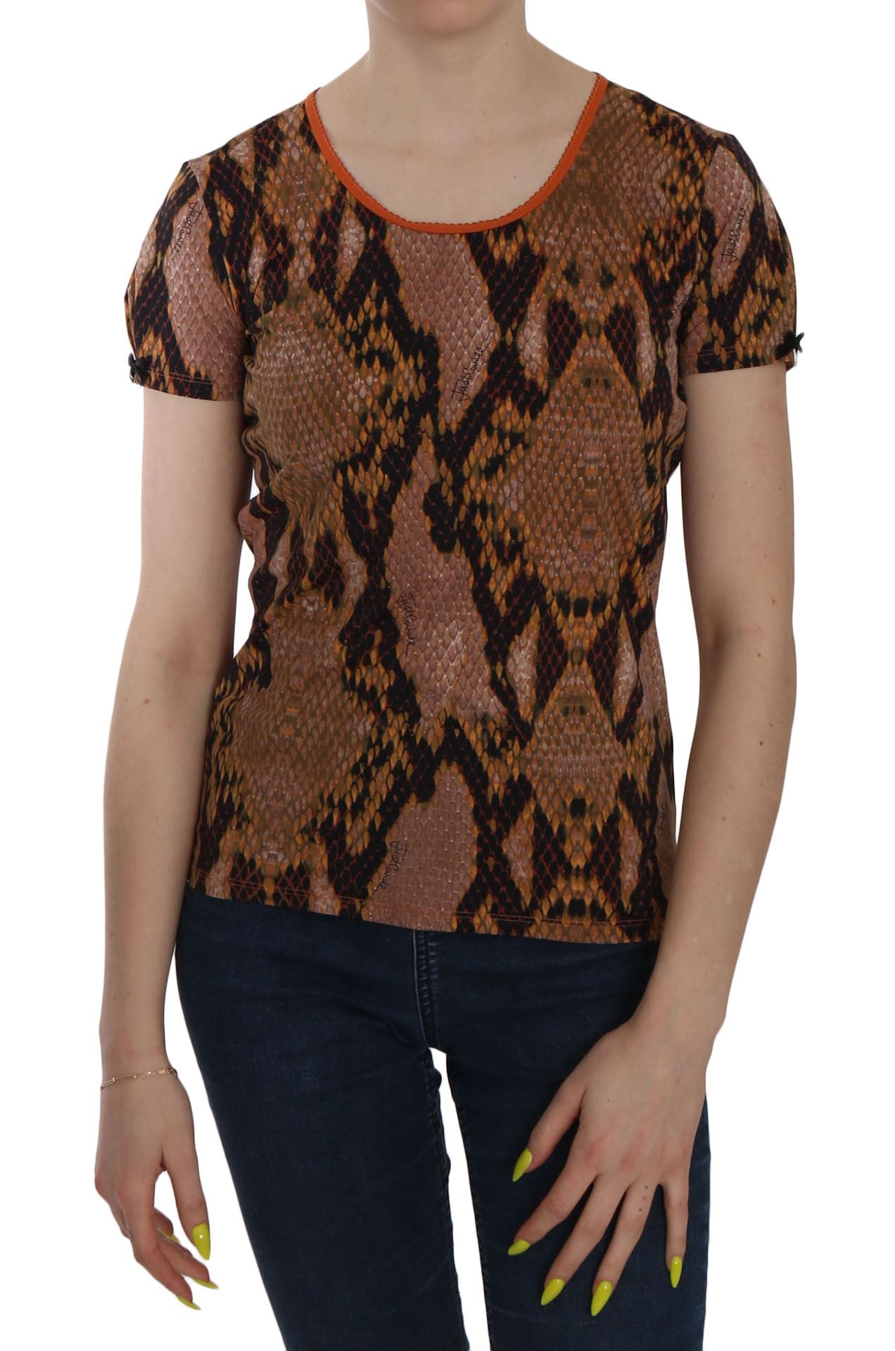 Just Cavalli – T-Shirt mit Schlangenhaut-Print und kurzen Ärmeln