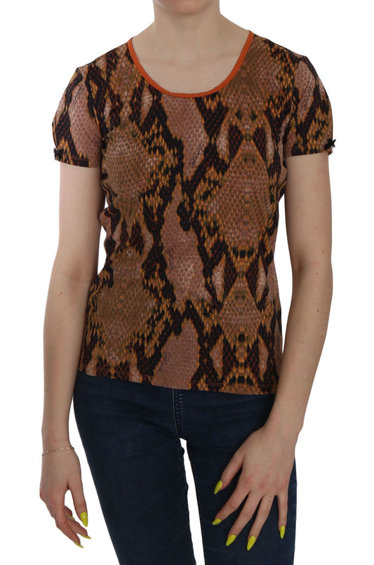 Just Cavalli – T-Shirt mit Schlangenhaut-Print und kurzen Ärmeln