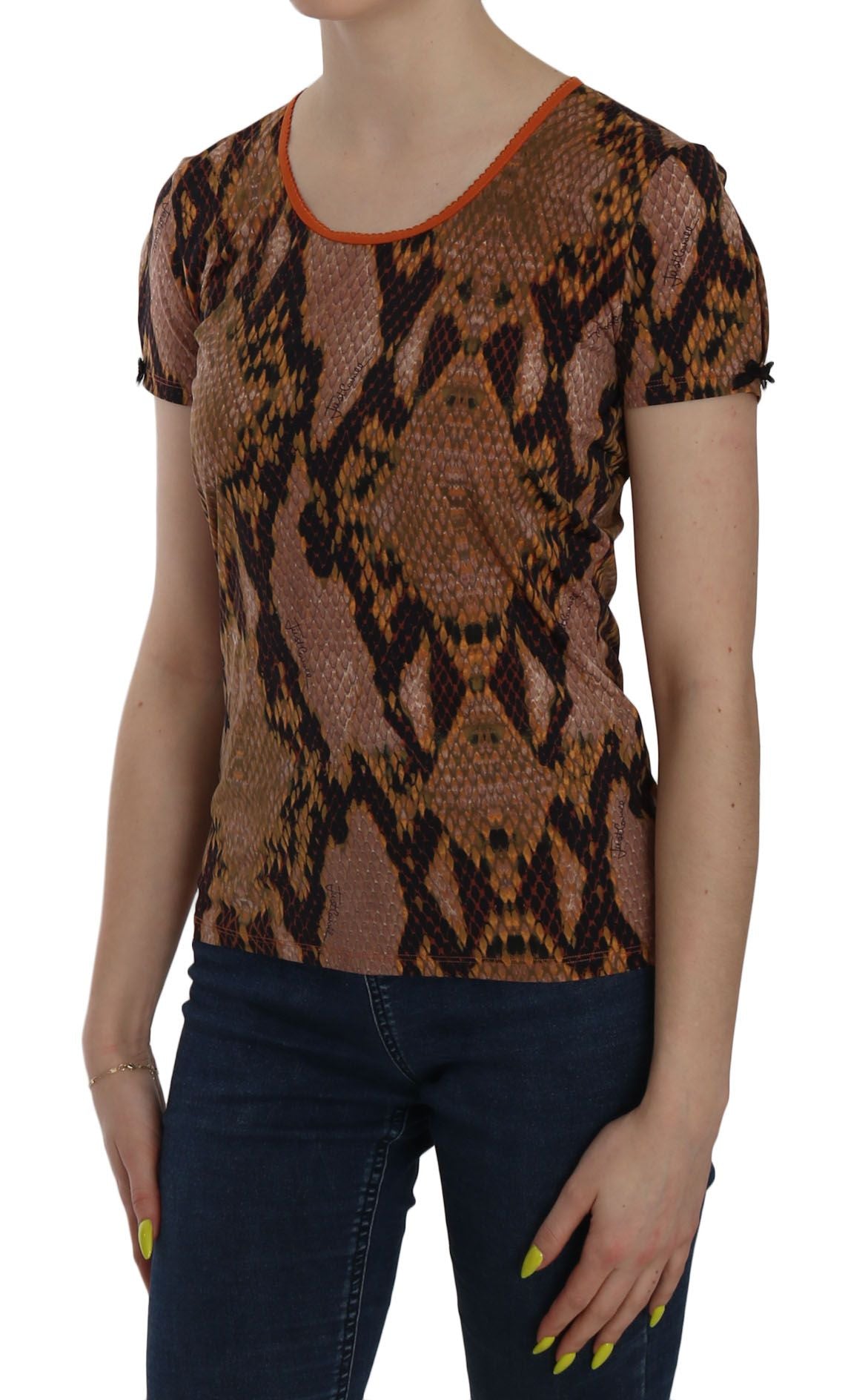 Just Cavalli – T-Shirt mit Schlangenhaut-Print und kurzen Ärmeln
