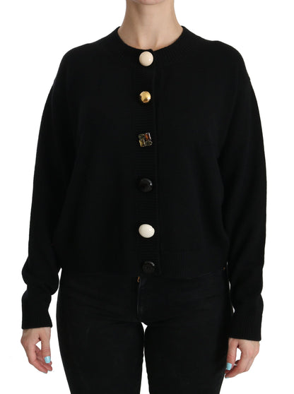 Dolce &amp; Gabbana – Schwarzer Cardigan mit Knopfverzierung