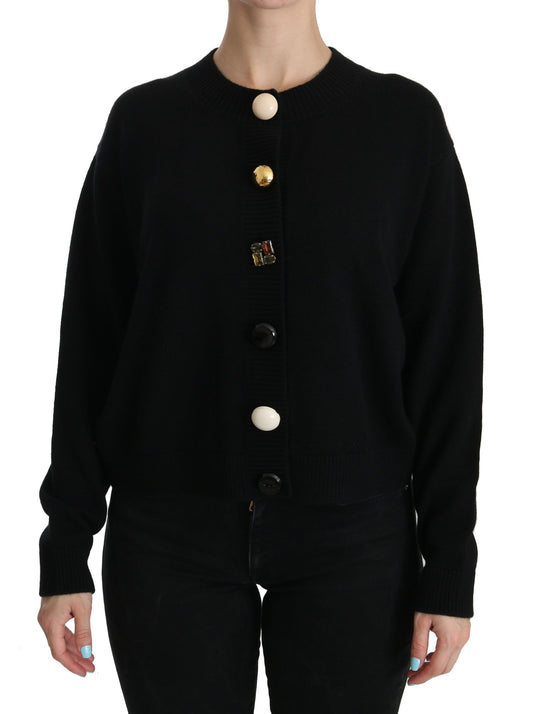 Dolce &amp; Gabbana – Schwarzer Cardigan mit Knopfverzierung