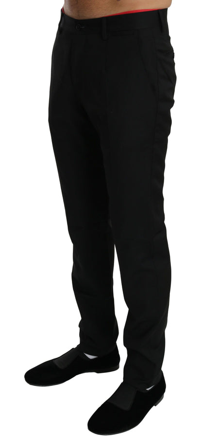 Dolce &amp; Gabbana Schwarzes Kleid Formelle Hose Herren Wollhose