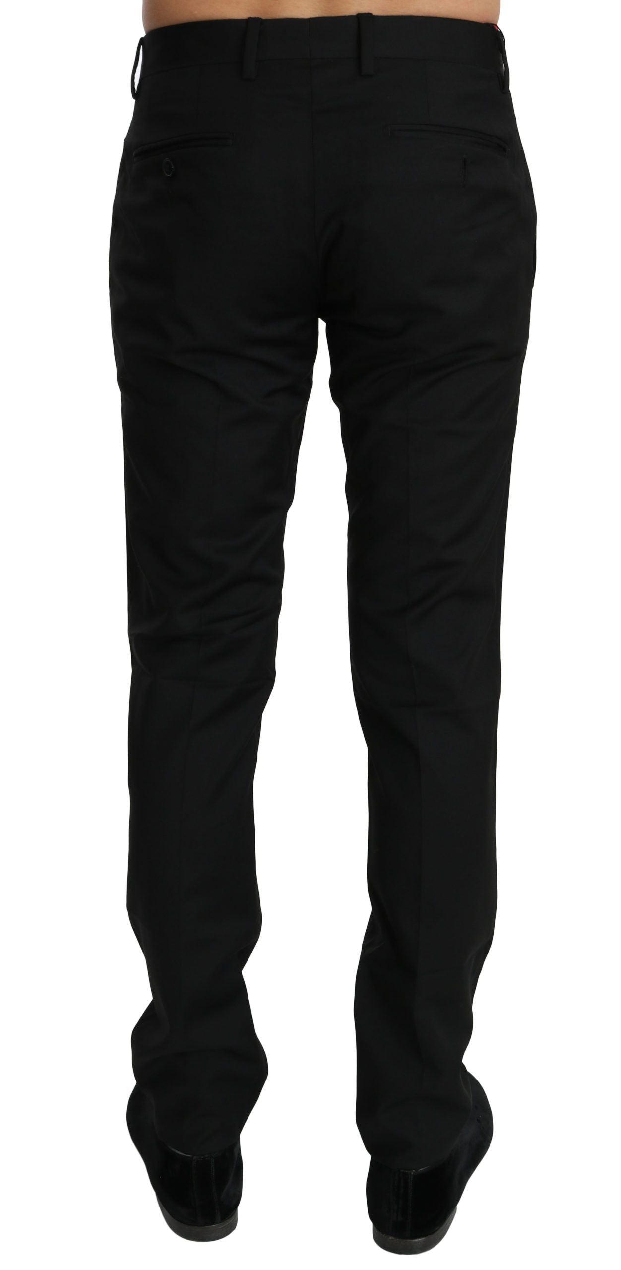 Dolce &amp; Gabbana Schwarzes Kleid Formelle Hose Herren Wollhose