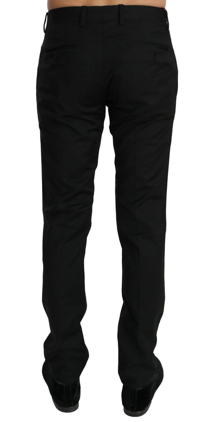 Dolce &amp; Gabbana Schwarzes Kleid Formelle Hose Herren Wollhose
