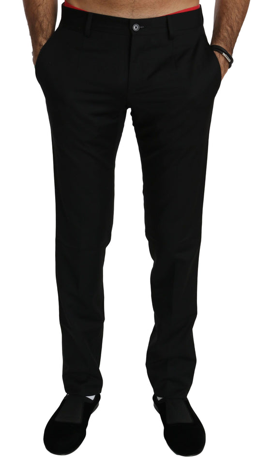 Dolce &amp; Gabbana Schwarzes Kleid Formelle Hose Herren Wollhose