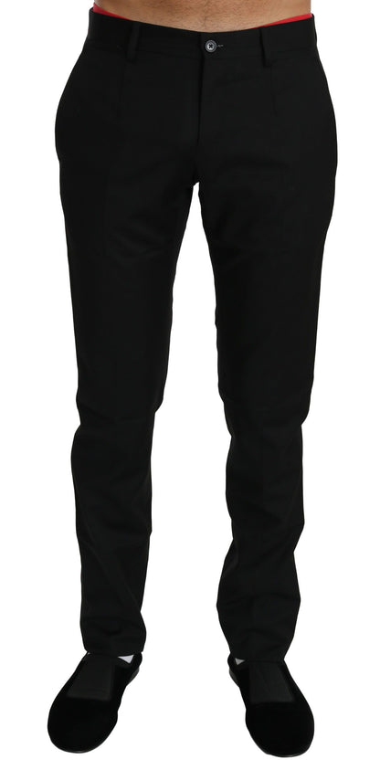Dolce &amp; Gabbana Schwarzes Kleid Formelle Hose Herren Wollhose