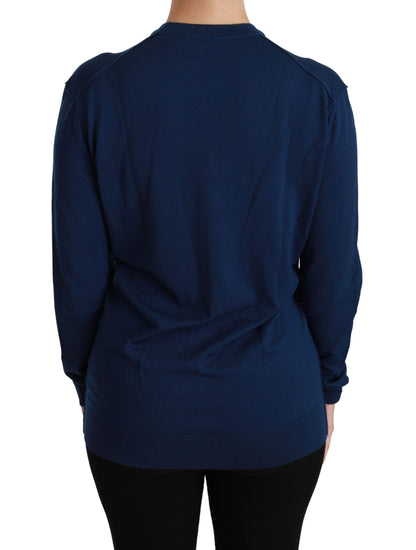 Dolce &amp; Gabbana Blauer Cardigan mit Knöpfen aus Schurwolle