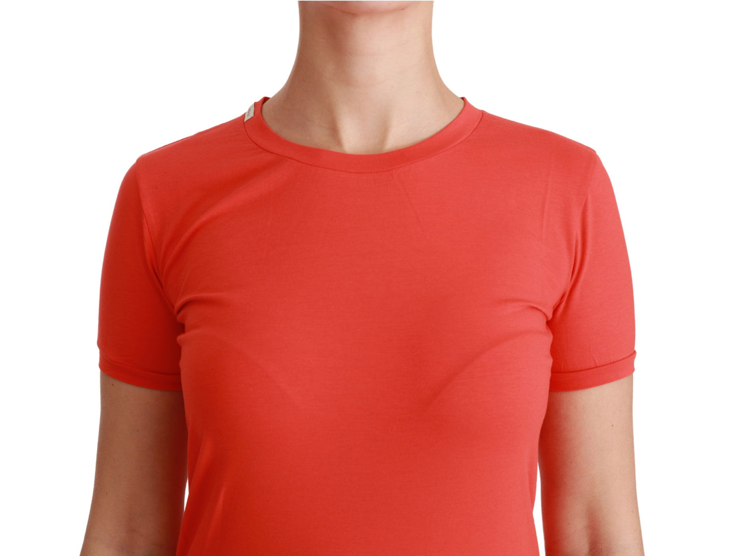 Dolce &amp; Gabbana Rotes T-Shirt mit Rundhalsausschnitt und kurzen Ärmeln aus Baumwolle
